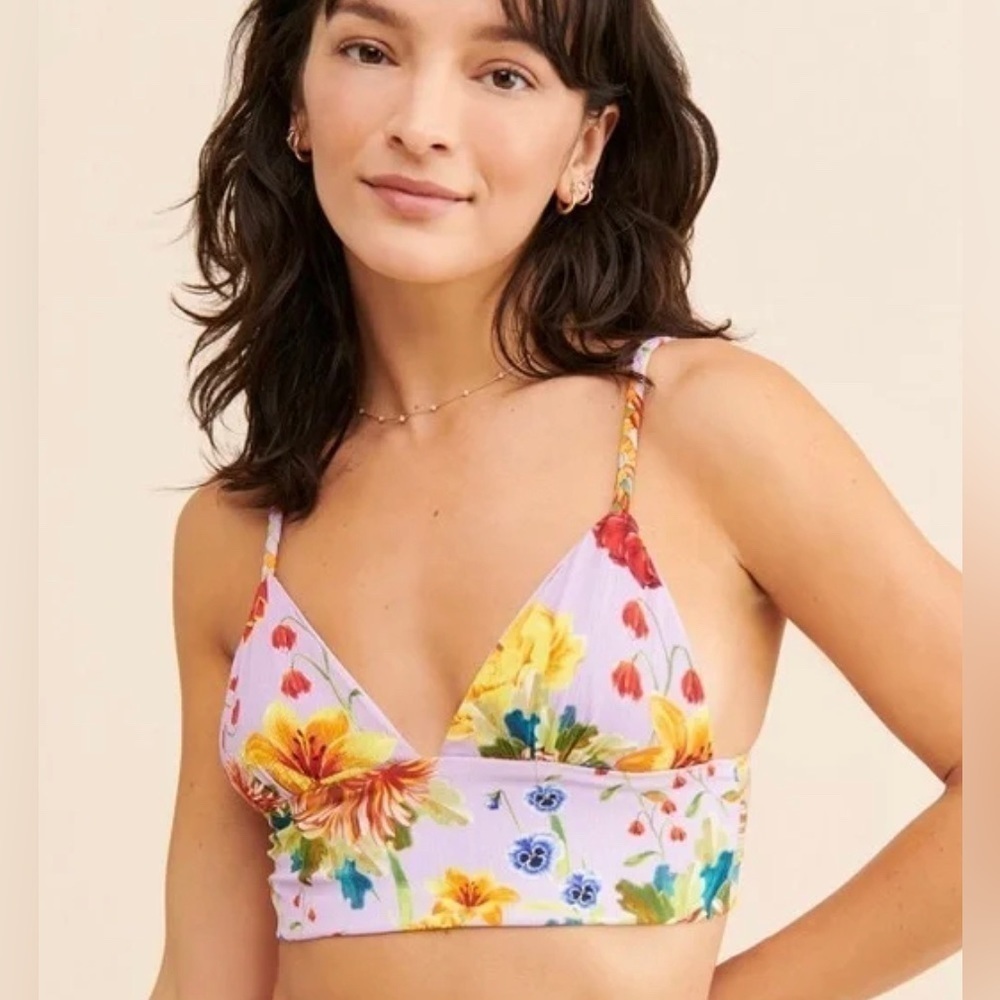Agua Bendita kayle floral crop top NWT